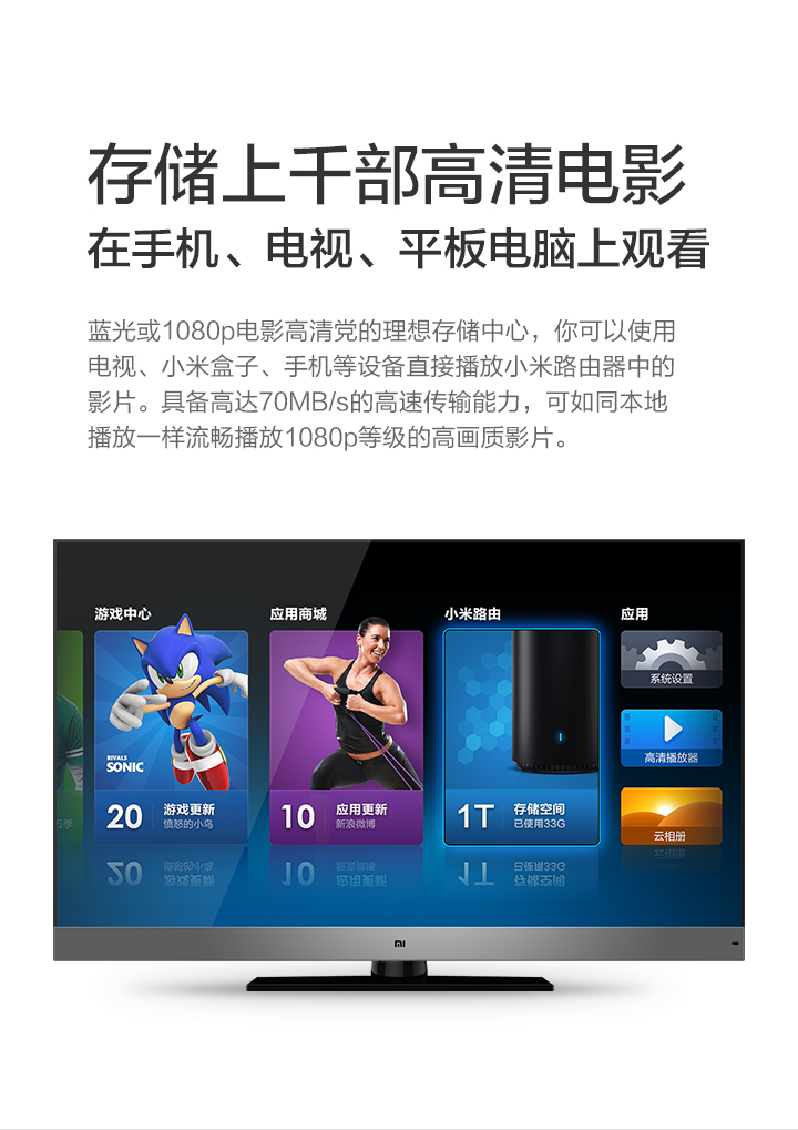 小米（MI）小米路由器 双频AC智能路由器，内置1TB大硬盘