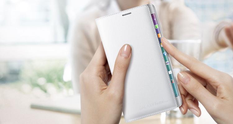 三星（SAMSUNG）Note edge Note4曲面屏 插卡式炫彩保护套（白色）