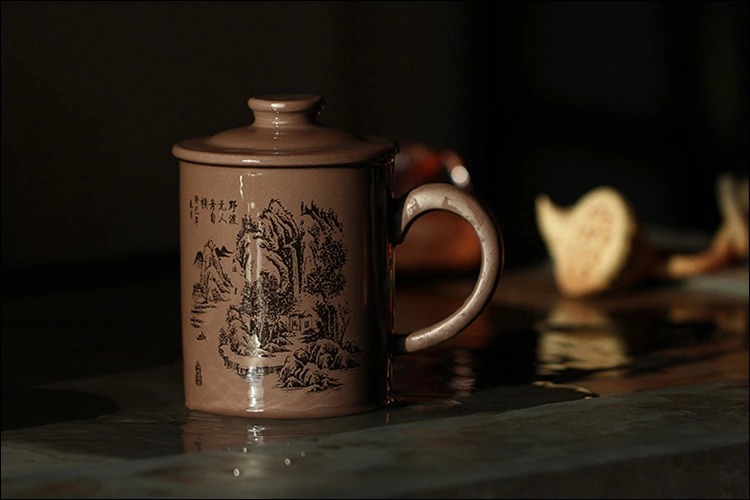 
                                        
                                        品茶忆友 茶具 茶杯宜兴紫砂杯泡茶杯 横舟无野                