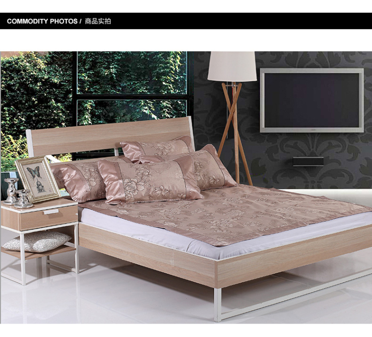 多喜爱家纺 夏季床品 冰丝席三件套 可折叠空调夏凉席 花开富贵200x180cm