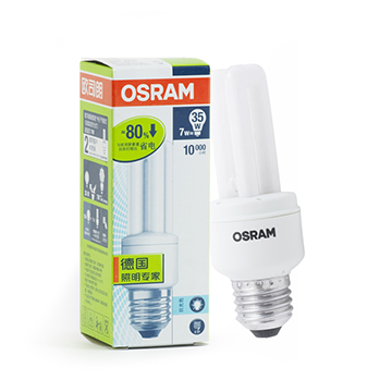 【京东超市】OSRAM欧司朗T3标准型节能灯7W日光色E27(两支装)