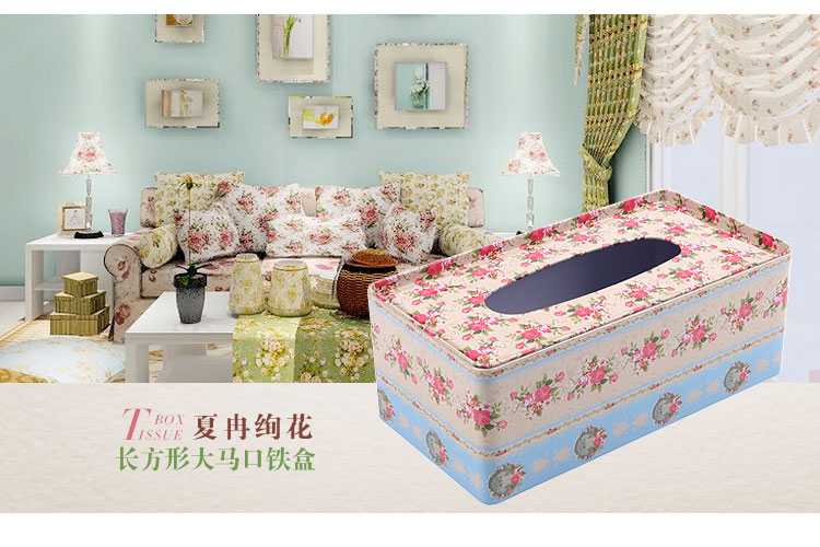 Homix 夏冉绚花 长方形马口铁纸巾盒 L款