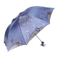 
                                        【京东超市】天堂伞 春意阑珊三折超轻绣花晴雨伞33200E紫色                