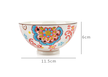 Homix 六只装日式和风陶瓷餐具 美浓烧彩花碗