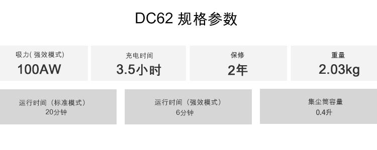 戴森(Dyson) DC62无线无绳手持式家用吸尘器 可除螨