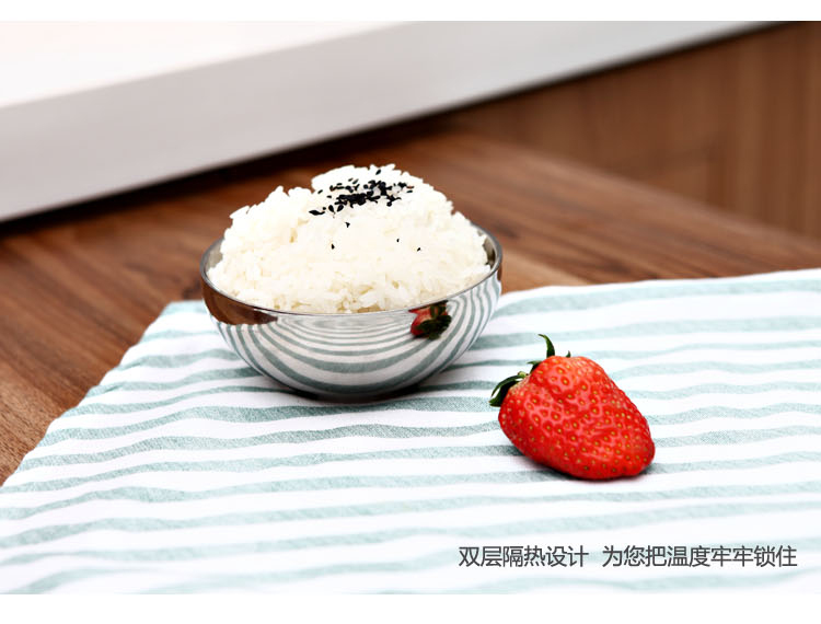 【京东超市】新桥（Cenka）不锈钢焊边小碗 双层隔热防烫饭碗汤碗11.5cm 用餐小饭碗