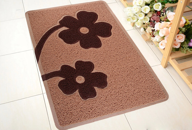 
                                        
                                        青苇 双色丝圈 防滑地垫 入户门垫 60*90cm 花朵 卡其底色                