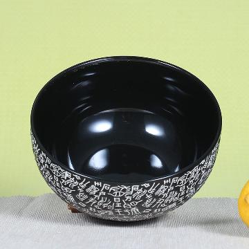 
                                        
                                                            洁雅杰陶瓷餐具 陶瓷汤碗(6.25英寸)家用大面碗色釉泡面碗餐具钟鼎文大汤碗(1只装) 黑色                