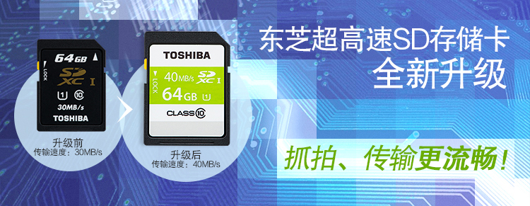 东芝（TOSHIBA）高速SDHC存储卡 32G Class10-40MB/s