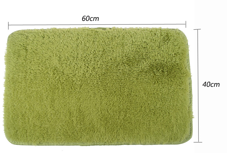 青苇 可水洗加柔丝毛 防滑脚垫地垫 抹茶绿40*60cm 2条装