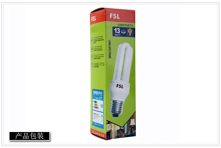 
                                        
                                        佛山照明（FSL）T3节能灯3U-13W-E27白光3支装                