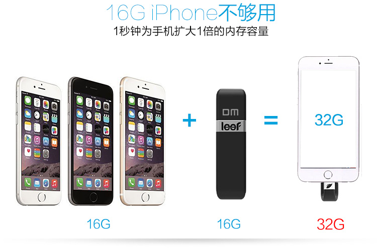 DM 苹果U盘(APD002)128G iPhone专用128GU盘平板U盘（黑色）