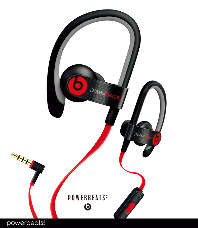 BEATS PowerBeats 2 挂耳式运动耳机 黑色 iphone线控带麦