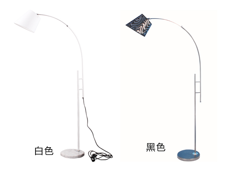 
                                        道远亮眼睛 LED落地灯5W白光 客厅卧室床头灯居家创意可伸缩布艺钓鱼落地台灯ML2018白色                