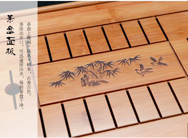 言艺 茶具套装 紫砂石瓢功夫茶具配竹制茶盘
