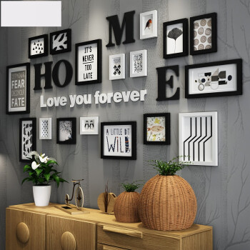 Baby Color : All White European Solid Wood Photo Wall Frame Wall Living Room Bedroom Creative Combination Albums, Frames & Journals