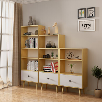 Buy Nordic Bookcase Bookshelf Simple Solid Wood Locker Japanese