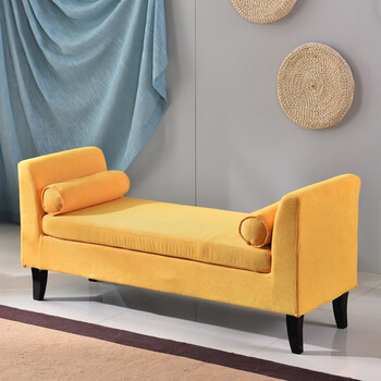 御唐轩木一专卖店 Products On Prices Ez Singapore Royal Tang Xuan Fabric Sofa Stool Wooden Change Shoes Long Bench Bed Tail Storage Small Yellow 1 5 Meters