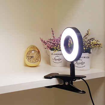 Deli Dolilo Led Table Lamp Clip Eye Ring Reading Clamp Deli Dolilo Led Table Lamp Clip Eye Ring Reading Clamp Dormitory Bedside Usb University Student Desk Bedroom Light Black Electrodeless Three