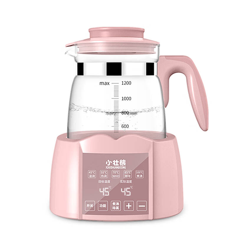 小壮熊 婴儿<font color=red>恒温</font>水壶 <font color=red>调奶</font>器 温奶器 <font color=red>暖奶</font>热奶器 多功能母婴冲泡奶粉热水壶 1.2L粉色普通款316