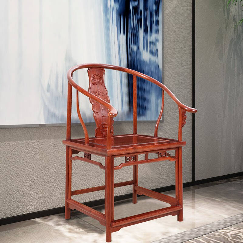 滑氏红木榫卯工艺办公椅图片