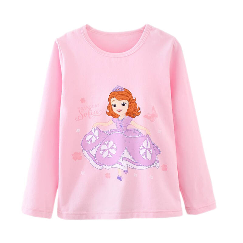 迪士尼甜美公主印花女童长袖T恤图片