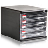 

Deli) 9795 five layers of plastic file cabinet (transparent drawer with lock) black