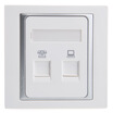 

Simon Electric simon S55229S telephone plus computer socket 58 series 86 type switch socket elegant white