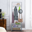 〖Follure〗Metal Entryway Coat Shoe Rack 3-Tier Shoe Bench With Coat Hat Umbrella Rack