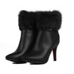 Idifu Womens Sexy Faux Fur Pointed Toe Stiletto High Heel Side Zipper Ankle Booties idifu kopen in de aanbieding