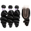 Ishow 8A Loose Wave Human Hair 3 Bundles With 24 Lace Closure Brazilian ishow kopen in de aanbieding