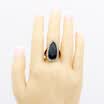 Fashion Women Wedding Ring Ethnic Jewelry Turkish Indian Bridal Water Drop Resin Crystal Ring Antique Gold Color Vintage Bijoux