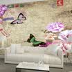 Papel pintado de la foto 3D estilo europeo de gran escala mariposa flor TV wallpaper sala de estar dormitorio wallpaper mural