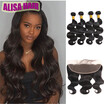 Serena Brazilian Body Wave Virgin Hair Bundles With 13X4 Lace Frontal Wetwavy Front Weaves 4 Closure 5Pc serena kopen in de aanbieding