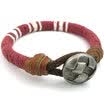 Hpolw Womens Alloy Leather Rope Red&blue&black Retro fashion Bracelet18mm07 Length 8203cm