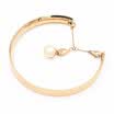 Natural Pearls Charm Smooth Stainless Steel Cuff Bangle