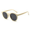 Shauna Popular Women Round Sunglasses Fashion Men Beige Frame Black Lens Shades Uv400 shauna kopen in de aanbieding