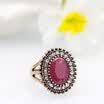 Ethnic Round Crystal Vintage Rings For Women Turkish Brand Design Antique Gold Color Bohemia Wedding Ring Jewelry Gifts 2018 New