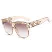 SHAUNA cristal de lujo de gran tamaño Mujeres ojo de gato Gafas de sol de moda Señoras rosa gradiente lente Gafas UV400