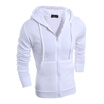 Mens Sweatshirts Solid Color Zipper Sports Jacket Hooded Cardigan Coat