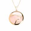 Round Forking Lines Purple Quartz Crystal Pendant Stainless Steel Necklaces 17