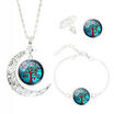 Canis Glass Cabochon Exquisite Silver Jewelry Sets Bangle Earrings Moon Necklace canis kopen in de aanbieding
