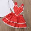 EE UU Niños pequeños Bebé Niña Tops de navidad Vestido babero con capas Trajes de venda Ropa