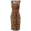 Gbtiger Sexy V Neck Sleeveless Leopard Print Sheathy Women Midi Dress gbtiger kopen in de aanbieding