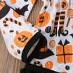 Newborn Baby Girls Halloween manga larga mameluco mono traje diadema conjunto