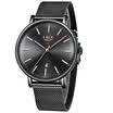 LIGE 9908 Moda Top Marca de Lujo Mujeres Correa de Malla de Acero Inoxidable Completa Relojes de Negocios Reloj de Cuarzo Reloj Femenino Negro Ban