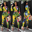 Duopindun Us Stock Lady Long V Neck Sleeve Floral Print Crop Top Pants Set Casual Jumpsuit duopindun kopen in de aanbieding Duopindun Us Stock Lady Long V Neck Sleeve Floral Print Crop Top Pants Set Casual Jumpsuit duopindun kopen in de aanbieding