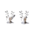 Moha Tea Cute Small Stud Earrings Pearl Deer Christmas Gift For Women Girls moha tea kopen in de aanbieding