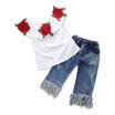 EE UU 2 UNIDS Niños pequeños Bebés Ropa para niños Trajes Camisetas Tops Pantalones vaqueros de mezclilla