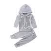 UK Toddler Kids Baby Girl Lentejuelas Con Capucha Tops Pantalones Leggings 2 Unids Trajes Ropa